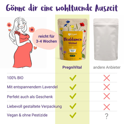 100% ORGANIC Hayflower Sitz Bath for Pregnancy | Hayflower bath for birth preparation from the 37th week of pregnancy - PregniVital®