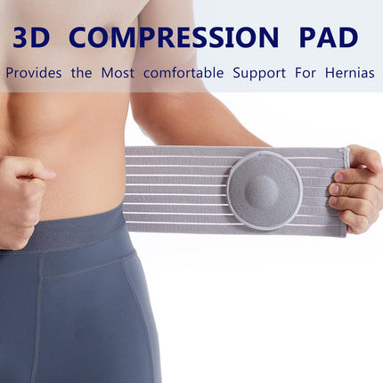 gagaiuco Umbilical Hernia Belt for Men and Women - Abdominal Support Brace with Compression Pads - Umbilical, Belly Button, Upper Abdominal and Lower Abdominal Hernia Prevention Aid.