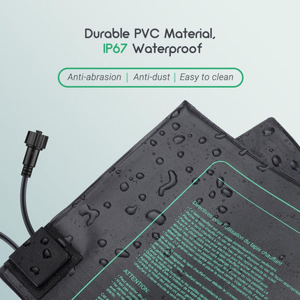 Luxbird 2 Heat Mats with 1 Controller, Timing Function, Indoor Greenhouse Heat Mat 30 Watt, One-to-Many Control, IP67 Waterproof, Plant Heating Mats, 52.7x25.4cm
