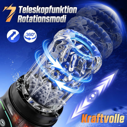 Electric Masturbator Masturbating for Men 7 Telescopic Function &amp; Rotating &amp; Sucking, Sex Toys for Men Realistic Tongue Licking Blowjob, Pocket Pussy Masturbators Penis Pussy Sex Toys