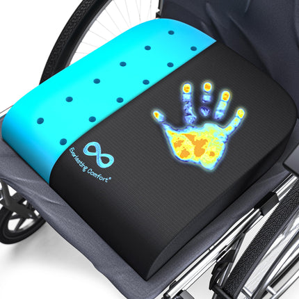Everlasting Comfort Wheelchair Cushion – Ergonomic Seat Cushion with Memory Foam – Gel Seat Cushion for Pain Relief (Black)
