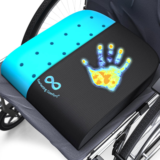 Everlasting Comfort Wheelchair Cushion – Ergonomic Seat Cushion with Memory Foam – Gel Seat Cushion for Pain Relief (Black)