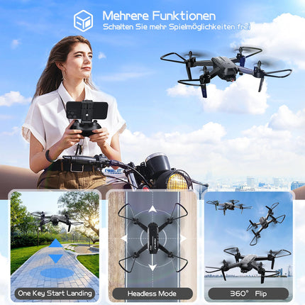 Wipkviey Drone with 1080P HD Camera, T6 FPV RC Quadcopter with 2.4G WiFi Transport Live Video, Altitude Hold, Headless Mode, 2 Batteries, 28-32 Min Flight Time, for Adults Beginners
