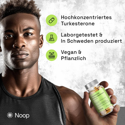 Noop Turkesterone High Dose Testosterone Booster for Muscle Building and Libido for Men - Turkesterone is a further development of Ecdysterone. Aslan Men's Ali Capsules - 400 mg, 60 Capsules