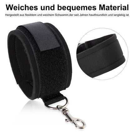 SM Bondage Set, Allmay BDSM Restraint Set SM Sex Toy, Restraint Belt Bondage Restraints Sex Toys with Thigh Cuff &amp; Handcuffs for Bondage Lovers, Couples, Beginners and Professionals (Black)