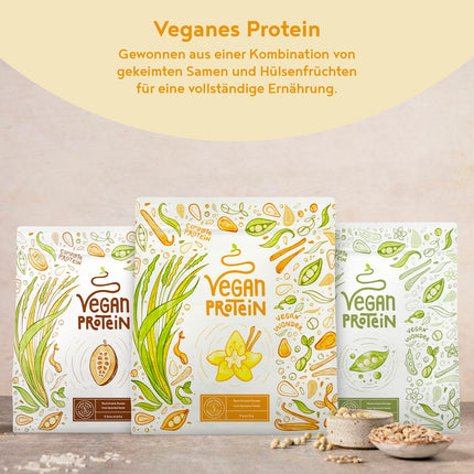 Vegan protein powder | Vanilla | 1.2 kg protein powder | Premium quality protein | Made in Germany | Alpha Foods