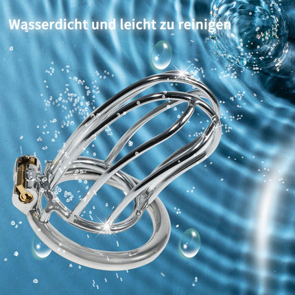 Metal Penis Cage Sex Toy for Men, Chastity Cage with 3 Ring Sizes and Two Different Locks, SM Bondage Tool for Penis Training (invisible lock, 50mm)