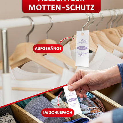 Aeroxon Moth Protection Wardrobe 24 Moth Papers - Effective protection against clothes moths, textile protection for up to 3 months, lavender scent, moth protection paper for clothes, wardrobe &amp; textiles