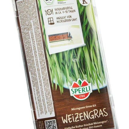 Sperli BIO Microgreen Grow Kit, Wheatgrass Seeds 85010 - Reusable seed tray for easy cultivation - Grass seeds, seeds