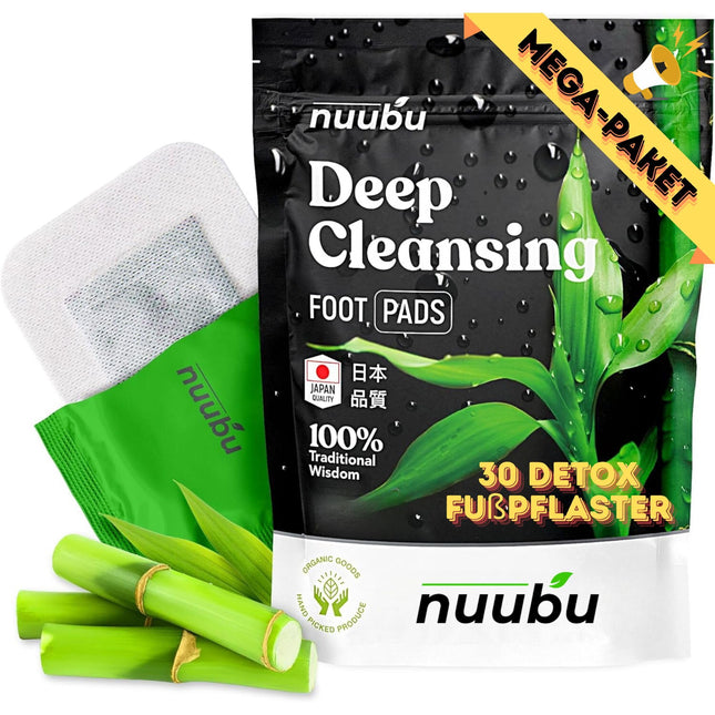 Nuubu Detox Foot Patches, Detox Foot Patches (30 Patches) for Stress Relief &amp; Deep Sleep Natural Foot Pads with Bamboo Vinegar and Ginger Powder to Remove Toxins and Cleanse the Body