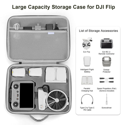 Uvafly Flip Bag, Portable Storage Bag, Travel Protective Case for DJI Flip Fly More Combo Drone and RC 2 Remote Controller Accessories
