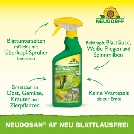 Neudorff Neudosan AF New Aphid-Free – Controls aphids, whiteflies, and spider mites on fruit, vegetables, herbs, and ornamental plants, 500 ml