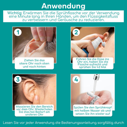 Medi Grade Earwax Remover Spray – Natural Sodium Bicarbonate Ear Cleaner Spray for Blocked Ears, Earwax Removal – 20ml Bottle with Over 50 Ear Sprays for Easy Application