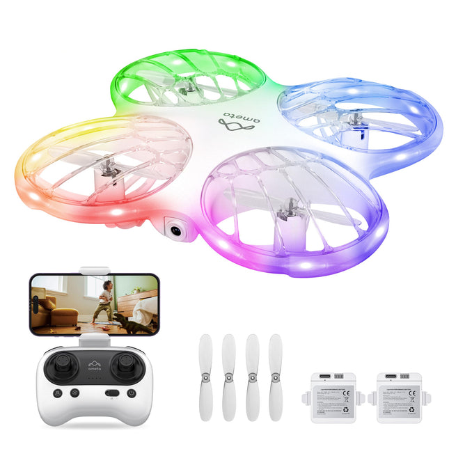 Ameta Morpho Drone with Camera for Kids, 1080P HD FPV Drone for Beginners, RC Quadcopter with 32 RGB Lights/ 18 min Flight Time/STEM Modules/Anti-Lost Buzzer, Toy Gifts for Boys Girls