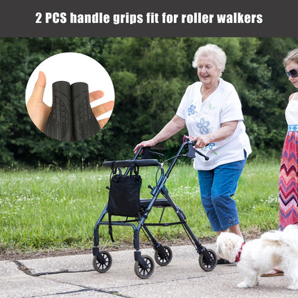 2 Pack Rollator Handle, Universal Rollator Handle Covers Anti-Slip Comfort Cushion Walking Aid Grip Pads Crutch Handles for Rollator Knee Walking Aid Spare Parts Accessories, 2.54cm