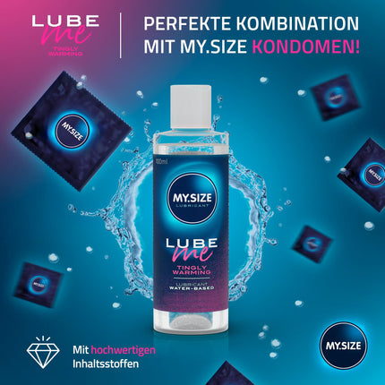 MY.SIZE Lube Me Premium Lubricant Tingly Warming 100 ml I Lubricant warming, tingling &amp; odorless I Water-based lubricants I Lubricant gel for toys &amp; latex condoms I water-based lubrication
