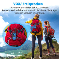 Walkie Talkie, AWANFI Walkie Talkie Set of 3 for Adults and Children, Rechargeable Walkie Talkie with Li-ion Battery, 16 Channels VOX Radio, Walkie Talkie with Type C Charging Cable for Biking, Camping, Hiking