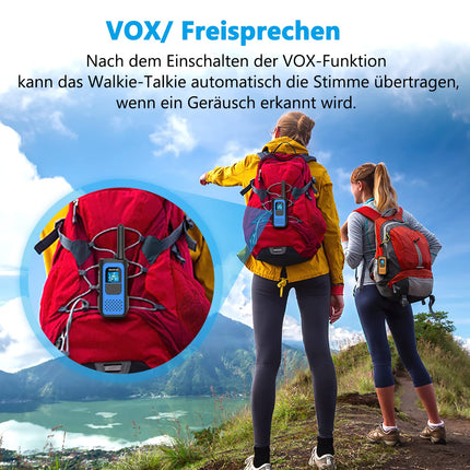 Walkie Talkie, AWANFI Walkie Talkie Set of 3 for Adults and Children, Rechargeable Walkie Talkie with Li-ion Battery, 16 Channels VOX Radio, Walkie Talkie with Type C Charging Cable for Biking, Camping, Hiking