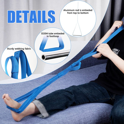 Standing aid bed for seniors and disabled people - High-quality aid for recovery after hip surgery - Easy to use - Aluminum rods (Blue)