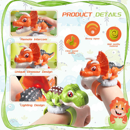 Shinybox Dinosaur Walkie Talkie for Kids, 2 Pack USB Rechargeable Outdoor Toy Walkie Talkie for Adventure, Camping, Dinosaur Toy, Gift for Boys and Girls Ages 3 and Up