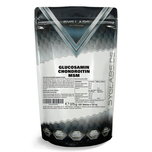 Glucosamine Chondroitin MSM + Vitamin C high dose - 500 tablets for 4 months
