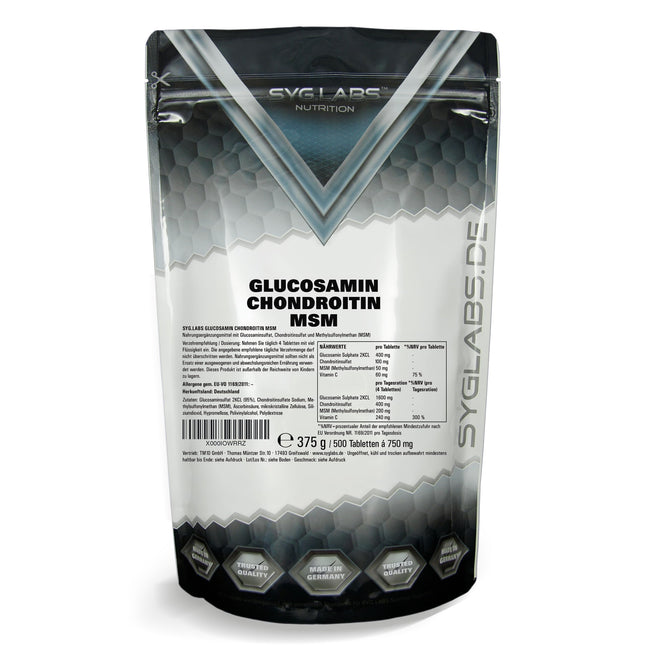 Glucosamine Chondroitin MSM + Vitamin C high dose - 500 tablets for 4 months