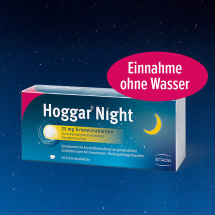 Hoggar Night – Sleeping pills to help you fall asleep and for acute sleep disorders – Well tolerated, for restful sleep – 1 x 10 meltable tablets