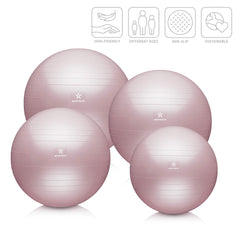 BODYMATE Exercise Ball Seat Ball Training Ball with FREE E-Book including Air Pump, Ball for Fitness, Yoga, Gymnastics, Core Training, for a Strong Back as an Office Chair Rose 65cm