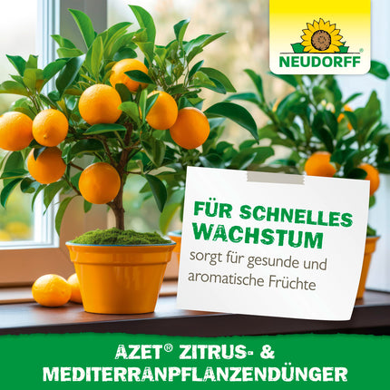 Neudorff Azet Citrus &amp; Mediterranean Plant Fertilizer – Organic slow-release fertilizer with mycorrhiza promotes aromatic fruits such as lemons, oranges, and olives, 750 g, Brown