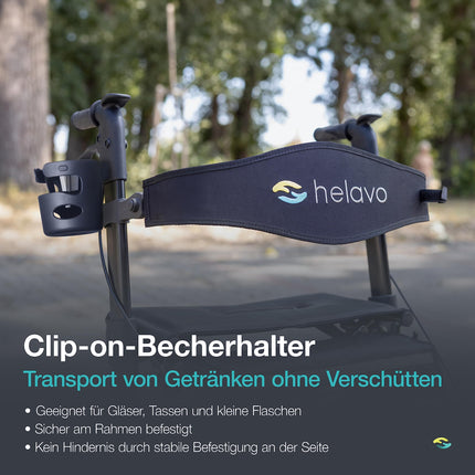 Helavo foldable premium rollator with seat - Individually adjustable aluminum rollator - Perfect for indoor and outdoor use