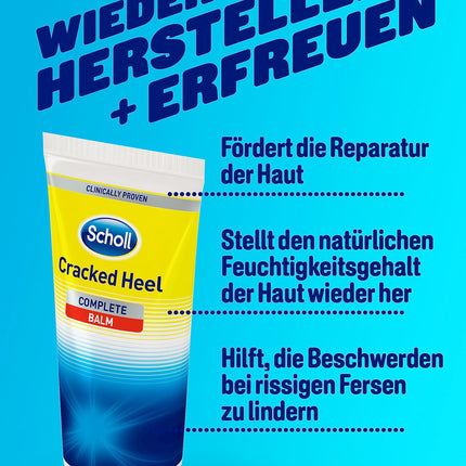 Scholl Active Repair K+ Cracked Heel Cream for rough, dry, and cracked heels – with 25% urea and keratin – effective from day one – 1 x 60 ml Foot Cream