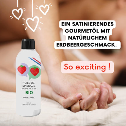 Massage oil for sex/oil sex oil Edible lubricant gel for sex Erotic Intimate The intimate area Couple Adults Relaxing aphrodisiac toy toy oral. ORGANIC 100% natural (Strawberry)