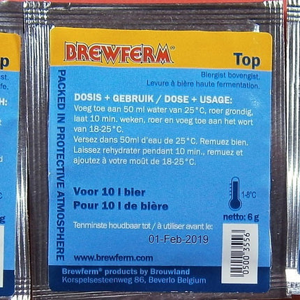 3 x Beer Yeast Brewferm Top - Beer Yeast for Ale, IPA, Top-Fermenting | Dry Yeast | Top-Fermenting Yeast | Safale | Homebrew | Brewing Yeast | Yeast for Brewing Beer