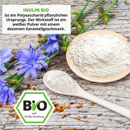 EWL Natural Products Inulin Powder ORGANIC 200g, fiber powder obtained from agave, inulin powder organic from controlled organic cultivation