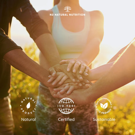 Multi Collagen Capsules High Dose 1650mg Enriched with Vitamin C. Hydrolyzed Collagen Peptides Types I, II, III, V, and X. 180 Capsules. For skin, hair, bones, and joints. N2 Natural Nutrition