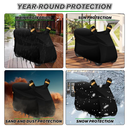 MaxAwe 142x66x119cm Mobility Scooter Cover, 600D Oxford PU Coating Waterproof Scooter Cover, Disability Scooter Protective Cover with Elastic Band Reflective Strips