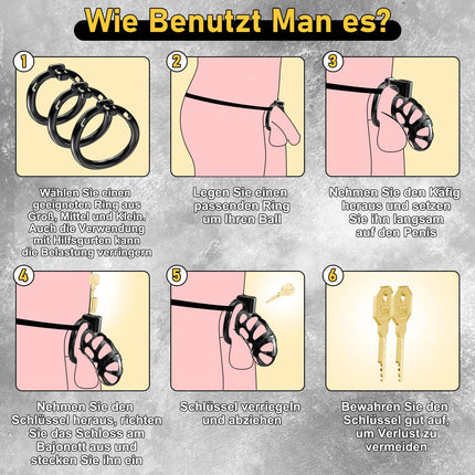 Gethorny Updated Penis Cage Chastity Cage Erotic Sex Toy for Couples - 3D Cock Cage Chastity Belt Sex Toy for Men With 3 Penis Rings Invisible Penis Restraints &amp; Bondage