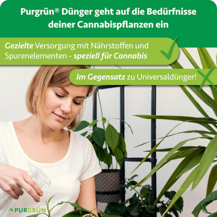 Purgrün® Cannabis Fertilizer Set 2 x 1 Liter – Fast-acting mineral formula – Full-spectrum nutrients for growth and flowering – Liquid fertilizer for indoor and outdoor use – For autoflowers, sativas, and indicas