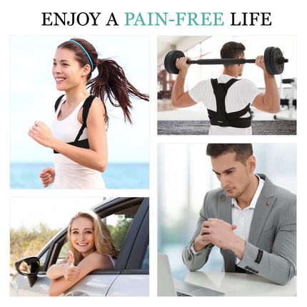 Back Straightener, Adjustable Shoulder Strap Posture Corrector for Men and Women and Provides Pain Relief from Neck, Shoulder, Upper and Lower Back (L/XL)