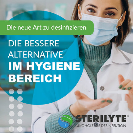STERILYTE Surface Disinfectant 5L – Sustainable, alcohol-free, highly effective against viruses, bacteria &amp; fungi, versatile disinfectant for surfaces (Halal &amp; Kosher) – MADE IN GERMANY