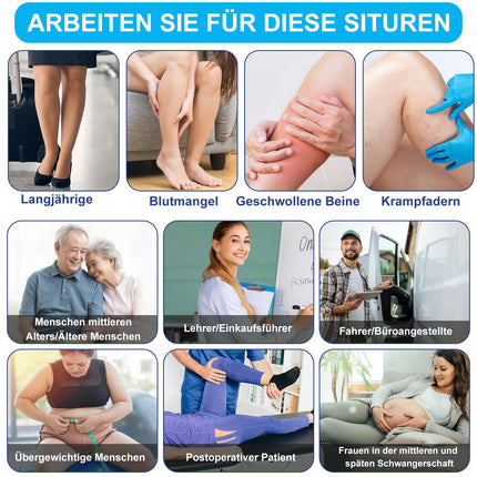 YISEMEYA 2 Pairs of Medical Compression Stockings for Women &amp; Men 20–30 mmHg, Progressive Support Tights, Opaque Toeless Compression Tights Class 2, Suitable for Varicose Vein Edema, DVT (XXL)