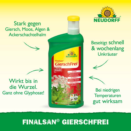 Neudorff Finalsan GierschFrei – Fast-acting weed killer against ground elder and horsetail for 180 m². Effective right down to the roots, 1 liter