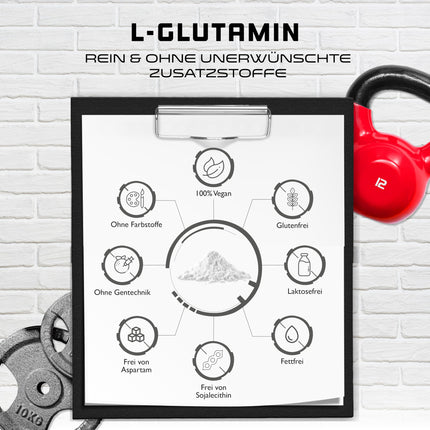 L-Glutamine Powder - 750 g - Premium: Pure &amp; ultrafine L-Glutamine - 100% micronized L-Glutamine amino acid - Unflavored Neutral - Laboratory tested - High dosage - Vegan