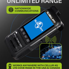 2-Pack Global Walkie Talkies with SIM Cards - Handheld PoC Two Way Radios Unlimited Range - Rechargeable PTT Push to Talk Over Cellular Radio Long Range (G0)