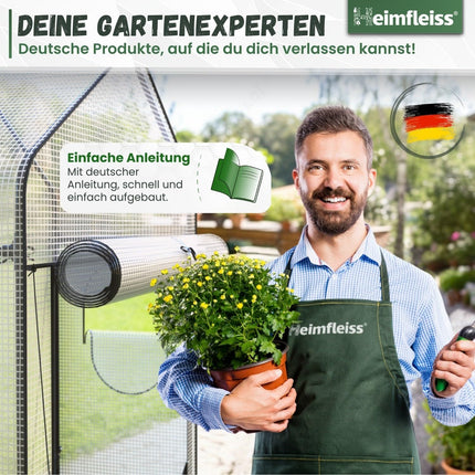 Heimfleiss® Tomato Greenhouse for Balcony &amp; Garden | Small Tomato Greenhouse | Winter-Proof Plastic Greenhouse | Tomato House Plant Tent Made of Plastic &amp; Metal Frame | Balcony Greenhouse