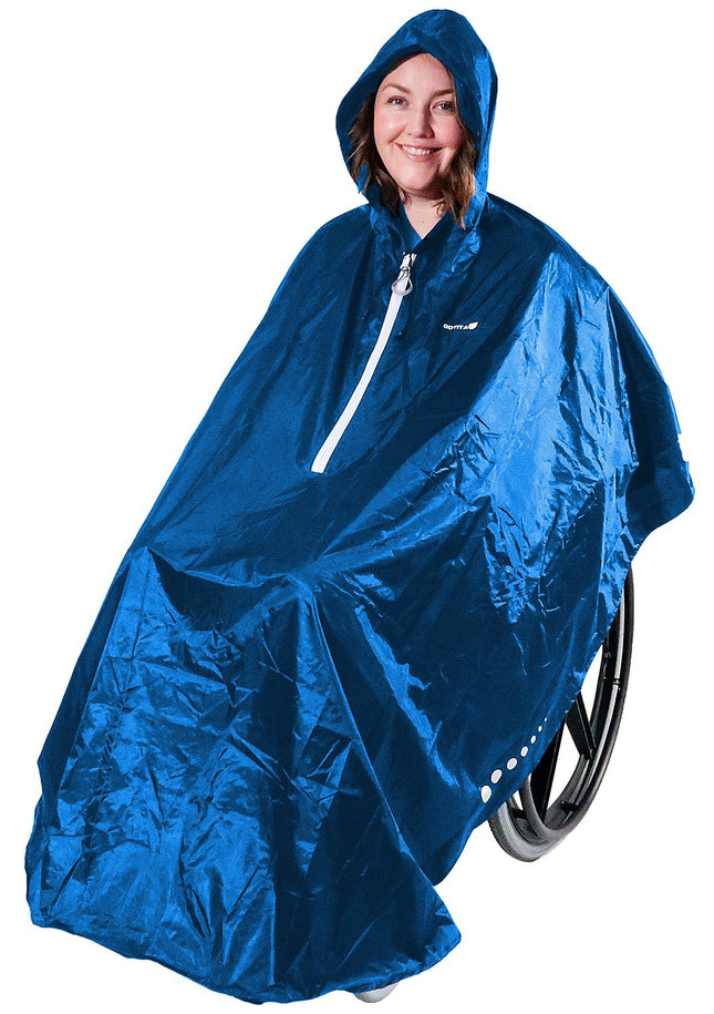 GOTITA – The wheelchair poncho – The versatile rain cover for wheelchairs – easy to use, easy to put on and take off – Italian design (Royal Blue)