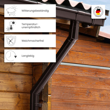INEFA rain collector for downpipe, PVC DN50 / 50mm gray water flap for rainwater downpipe, gutter accessories, Made in Germany