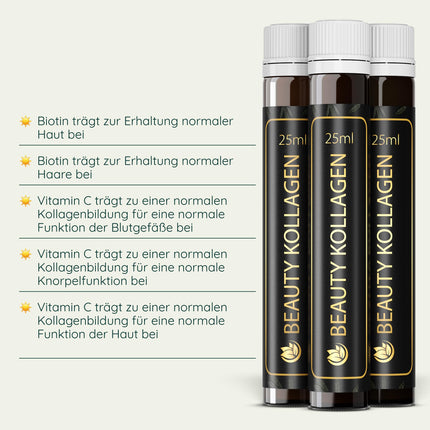 Luondu Beauty Collagen Drinking Ampoules with Hyaluronic Acid (30 Ampoules with 2500mg Premium Liquid Collagen) | Anti-Aging* Drinkable | With Biotin, Copper &amp; Vitamin C, Blossom Honey &amp; Royal Jelly