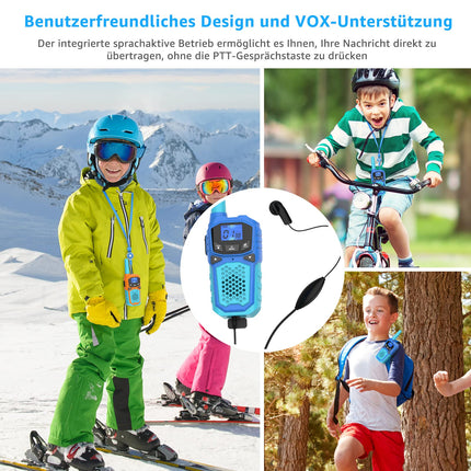 Walkie Talkie Set of 3, Walky Talky Adults Children from 5 Years VOX Long Range Woki Toki Outdoor Camping Gift Boy from 3 4 6 7 8 9 10 Years