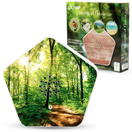 Olymp Sounds of Nature Box | Natural sounds for relaxation &amp; tranquility | Sound box with birdsong, whispering brooks, mountain meadows, and the sound of the sea | Music box with motion sensor &amp; individual volume control